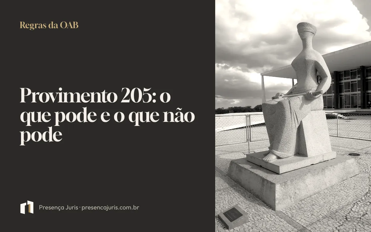 Capa do artigo sobre o Provimento 205 da OAB